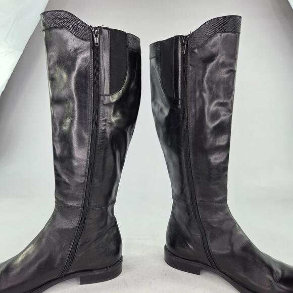 AGL Attilio Giusti Leombruni Knee High Zip US 9.5 Black Leather Riding Boots - Picture 10 of 11